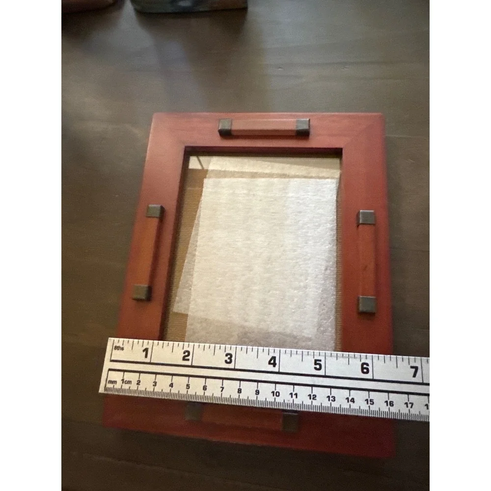 Fetco Home Decor Wood Picture Frame 4x6 Mission Style Cherry Finish Tabletop